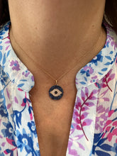 Load image into Gallery viewer, Diamond & Sapphire Eye Charm Necklace