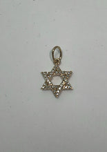 Load image into Gallery viewer, 14kt Diamond Magen Star of David pendant