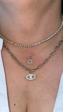 Load image into Gallery viewer, 14kt Diamond Magen Star of David pendant