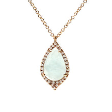Load image into Gallery viewer, Diamond Aquamarine Charm Necklace