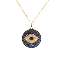 Load image into Gallery viewer, Diamond & Sapphire Eye Charm Necklace