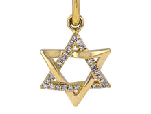 Load image into Gallery viewer, 14kt Gold Half Pave Diamond Star of David Pendant
