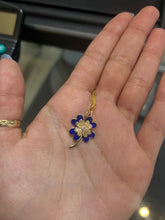Load image into Gallery viewer, Diamond & Blue Enamel Clover Charm