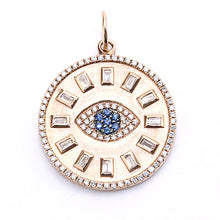 Load image into Gallery viewer, Diamond & Sapphire Eye Charm