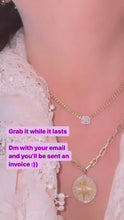 Load and play video in Gallery viewer, Diamond Cluster Pendant on Cuban Chain