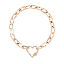 Load image into Gallery viewer, Diamond Heart Lock Bracelet