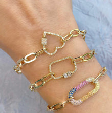 Load image into Gallery viewer, Diamond Heart Lock Bracelet