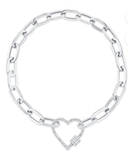 Load image into Gallery viewer, Diamond Heart Lock Bracelet
