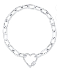 Load image into Gallery viewer, Diamond Heart Lock Bracelet