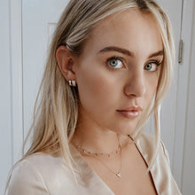 Load image into Gallery viewer, Diamond Baguette Huggie Earrings