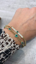 Load image into Gallery viewer, Emerald and Diamond Cuban Bracelet
