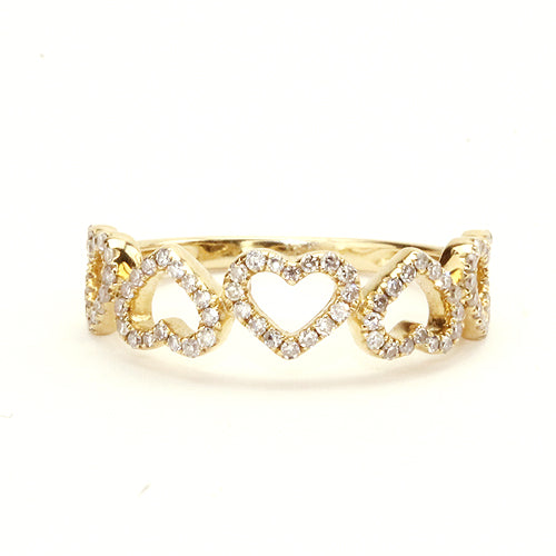 Diamond Hearts Ring