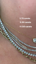 Load image into Gallery viewer, 3 prong diamond tennis necklace
