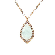 Load image into Gallery viewer, Diamond Aquamarine Charm Necklace
