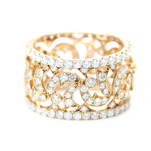 Diamond Ornate Fleur Ring
