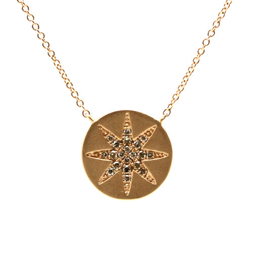 Diamond Star Disc Necklace