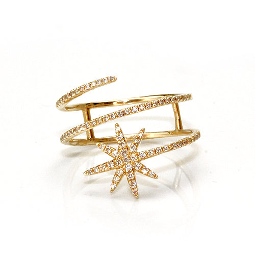 Diamond Star Spiral Ring