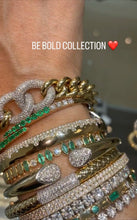 Load image into Gallery viewer, Emerald and Diamond Cuff Bangle
