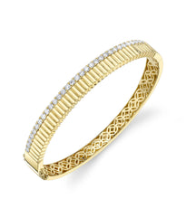 Load image into Gallery viewer, Ribbed Diamond Bangle
