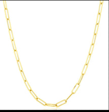 Load image into Gallery viewer, Gold paperclip necklace (medium link)
