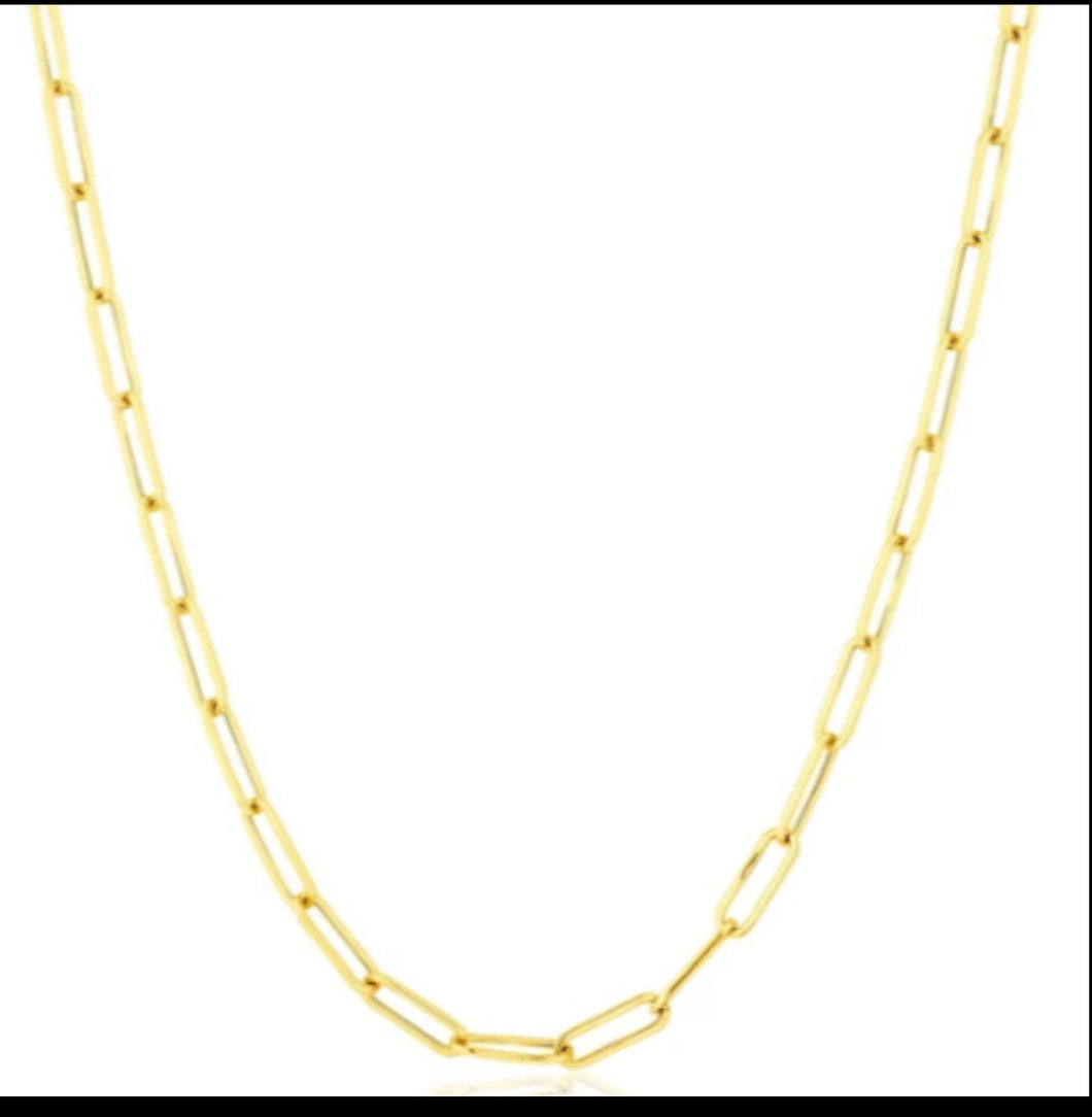 Gold paperclip necklace (medium link)