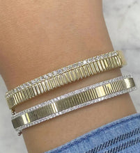 Load image into Gallery viewer, Ribbed Diamond Bangle
