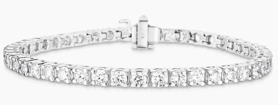 Diamond 4 Prong 6.27TCW Tennis Bracelet