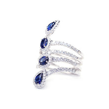 Load image into Gallery viewer, Sapphire Diamond Spiral Ring
