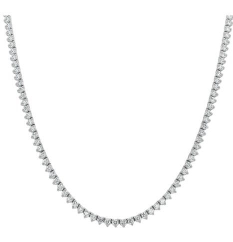 3 prong diamond tennis necklace