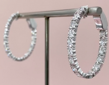 Load image into Gallery viewer, Diamond Oval Hoop Earrings
