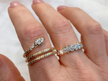 Load image into Gallery viewer, Emerald and Diamond Snake Ring
