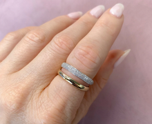 Load image into Gallery viewer, Double Row Diamond and Plain Band Ring
