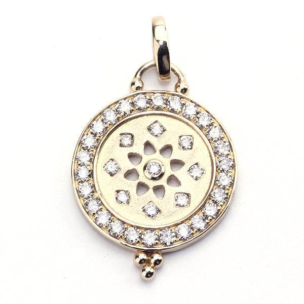 Diamond Sun Medallion Charm