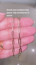 Load and play video in Gallery viewer, Gold paperclip necklace (medium link)
