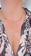 Load and play video in Gallery viewer, Dangling diamond and emerald necklace
