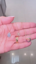 Load and play video in Gallery viewer, Diamond Aquamarine Charm Necklace
