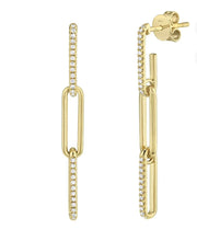 Load image into Gallery viewer, Diamond Paper Clip Earrings

