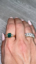 Load image into Gallery viewer, Heart Diamonds and Emerald Ring
