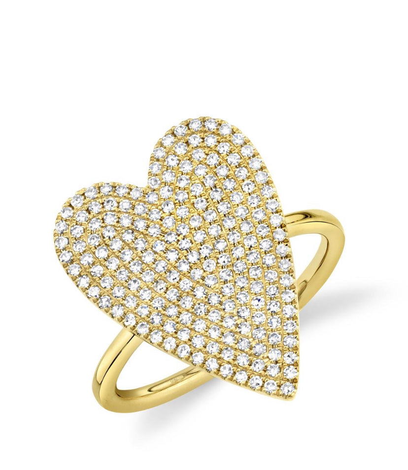 Jumbo Diamond Heart Ring