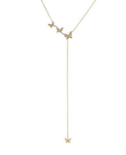 Load image into Gallery viewer, Triple Butterfly Lariat Necklace
