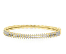 Load image into Gallery viewer, Diamond Crown baguette bangle
