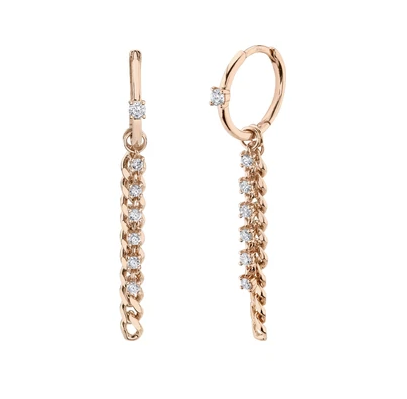 Diamond Link Huggie Earrings