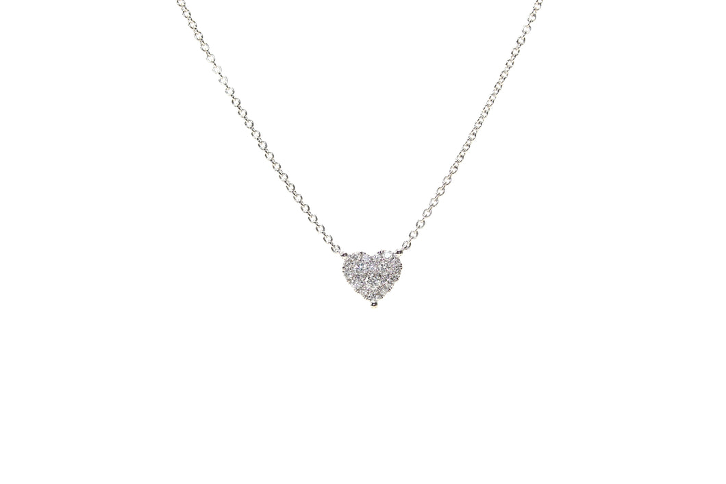 Diamond Cluster Heart Necklace