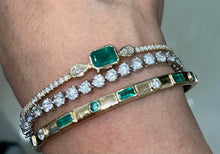 Load image into Gallery viewer, Emerald Pear Diamond Bangle
