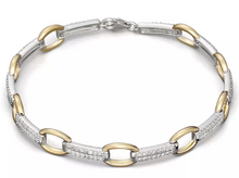 Load image into Gallery viewer, Two tone diamond link bracelet
