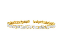 Load image into Gallery viewer, Jagged Baguette Diamond Bangle
