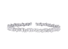 Load image into Gallery viewer, Jagged Baguette Diamond Bangle
