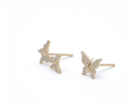 Single/Double Butterfly Stud Earrings
