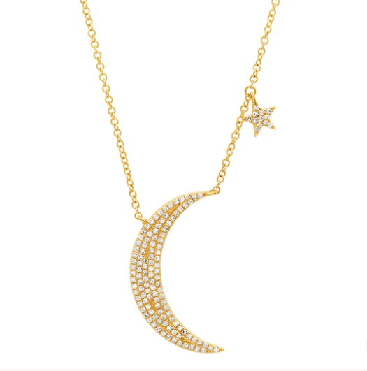 Diamond Moon Star Necklace