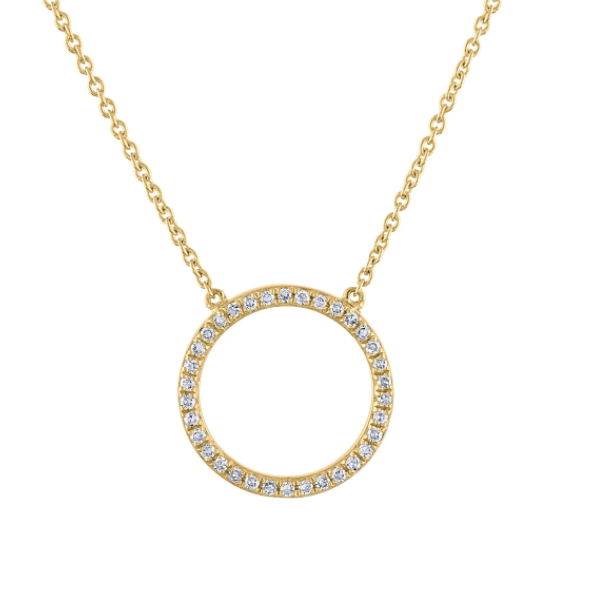 Open Circle Diamond Necklace